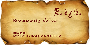 Rozenzweig Éva névjegykártya
